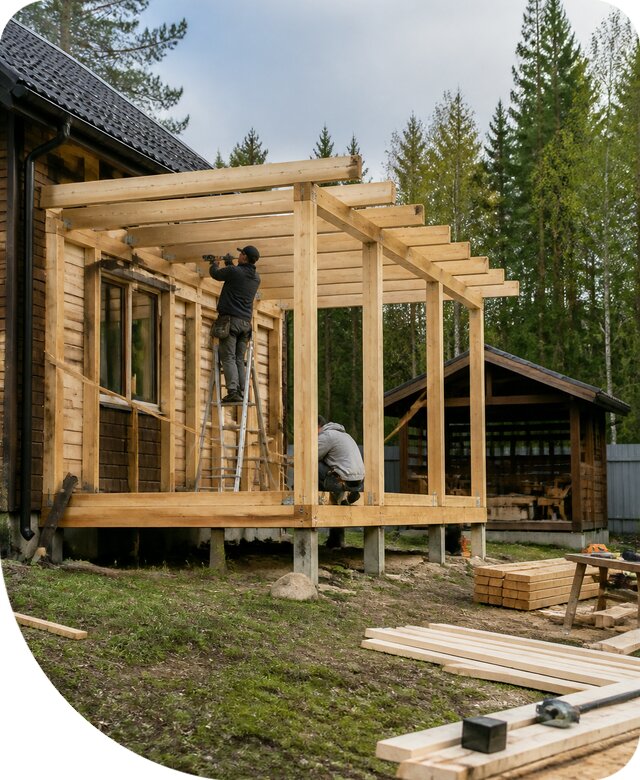 Строительство пристроек и построек на участке в Краснокаменске